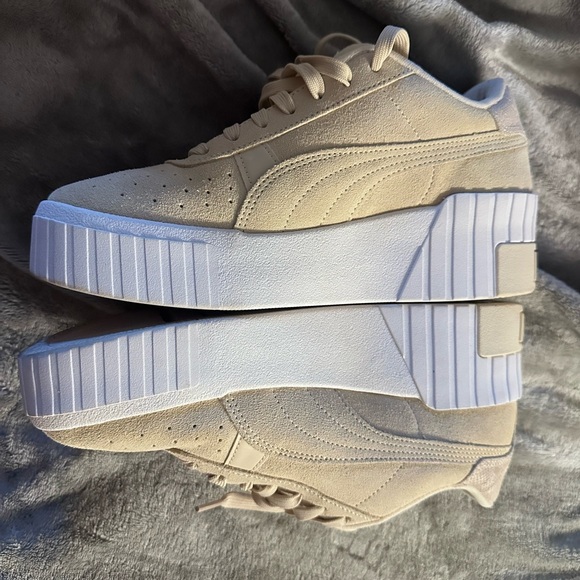 Puma Shoes - Puma Women’s Cream Suede Platform Sneakers